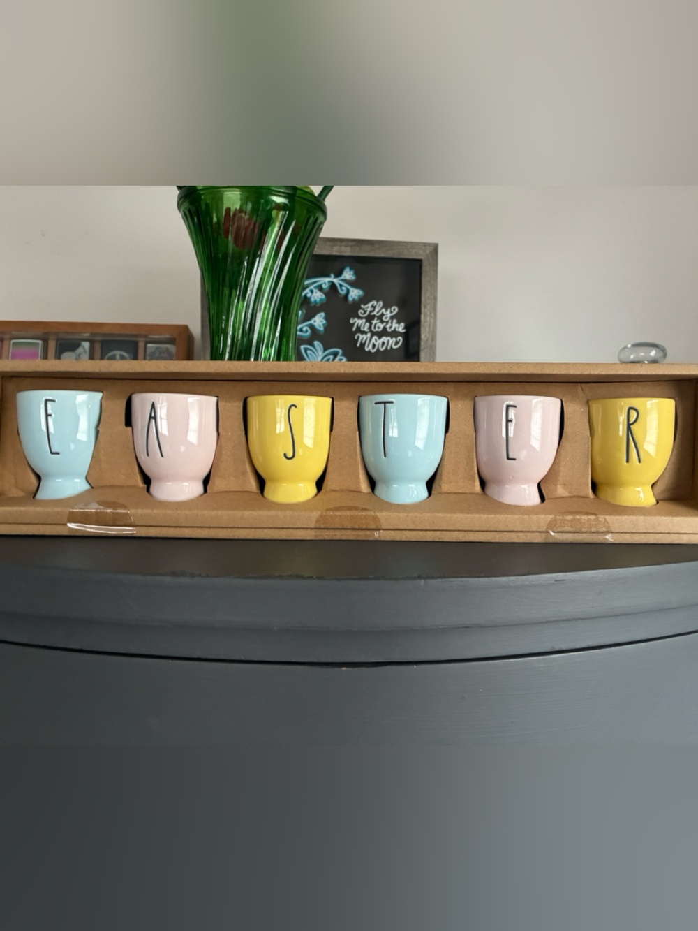 Rae Dunn Artisan Collection Easter Cup Holders with Black Print